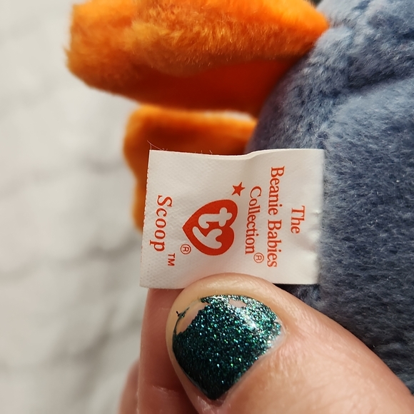 🕸Vintage Ty Beanie Baby Original Scoop The Pelican P.V.C. Pellets 1996 - Picture 8 of 12
